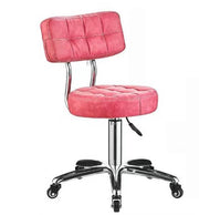 Beauty Salon Hydraulic Swivel Stool with Backrest | Pink