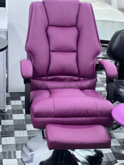 Hydraulic Recliner Chair with footrest & stool | Purple