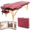 Portable Massage Spa Bed 185*60cm | Wood | 2 Zones | Burgundy