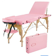 Portable Massage Spa Bed 180*60cm | Wood | 3 Zones | Pink