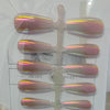 30pcs Glossy Coffin Gradient Press On Nails with UV Gel | C31D-1 | Size S