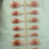 30pcs Glossy Coffin Gradient Press On Nails with UV Gel | C22I-1 | Sizes XS-S-M