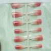 30pcs Glossy Coffin Gradient Press On Nails with UV Gel | C22J-1 | Sizes XS-S-M