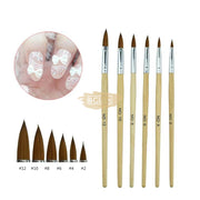 Acrylic Brush with light brown wood handle No 12 Nail Art Brush