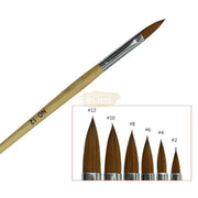 Acrylic Brush with light brown wood handle No 12 Nail Art Brush