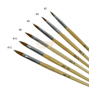 Acrylic Brush with light brown wood handle No 8 Nail Art Brush