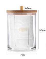 Acrylic Container with Bamboo Lid M-297- Cotton Rounds Organizer & Dispenser (container only) Salon Furniture
