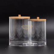 Acrylic Container with Bamboo Lid M-300 | Dual Jars (container only) Storage Containers