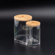 Acrylic Container with Bamboo Lid M-300 | Dual Jars (container only) Storage Containers