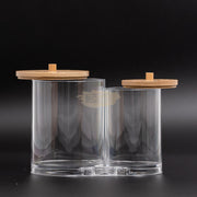 Acrylic Container with Bamboo Lid M-300 | Dual Jars (container only) Storage Containers