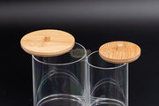 Acrylic Container with Bamboo Lid M-300 | Dual Jars (container only) Storage Containers