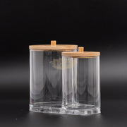 Acrylic Container with Bamboo Lid M-300 | Dual Jars (container only) Storage Containers