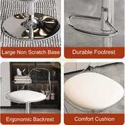 Adjustable Acrylic Swivel Bar Stool with Footrest Bar Stool