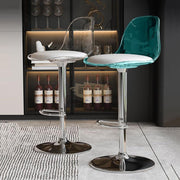 Adjustable Acrylic Swivel Bar Stool with Footrest Bar Stool