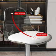 Adjustable Acrylic Swivel Bar Stool with Footrest Bar Stool