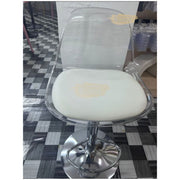 Adjustable Acrylic Swivel Bar Stool with Footrest Transparent Bar Stool