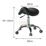Adjustable Hydraulic Saddle Shape Stool on wheels | Black Stool