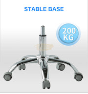 Adjustable Hydraulic Saddle Shape Stool with back support on wheels | Black Stool
