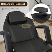 Adjustable Massage Bed/Chair with Stool | Black Facial Chair