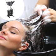Adjustable Portable Backwash Shampoo Bowl with Sprayer and Foot Pump | Black Shampoo Bowl