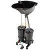 Adjustable Portable Backwash Shampoo Bowl with Sprayer and Foot Pump | Black Shampoo Bowl