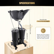 Adjustable Portable Backwash Shampoo Bowl with Sprayer and Foot Pump | Black Shampoo Bowl