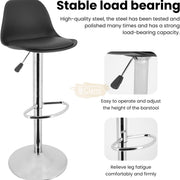 Adjustable Swivel Bar Stool with PU Leather Seat & Footrest Bar Stool