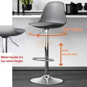Adjustable Swivel Bar Stool with PU Leather Seat & Footrest Bar Stool