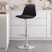 Adjustable Swivel Bar Stool with PU Leather Seat & Footrest Bar Stool