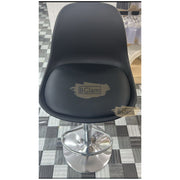 Adjustable Swivel Bar Stool with PU Leather Seat & Footrest Black Bar Stool