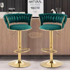 Adjustable Woven Back Swivel Bar Stool with Footrest | Royal Green Bar Stool