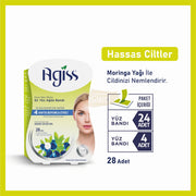 AGISS Green Face Wax Strips 28pcs | Sensitive Skin Hair Removal Face Wax Strips