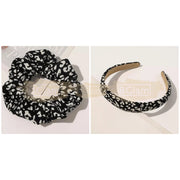 Animal Print Headband & Scrunchie Black Hair Accessories