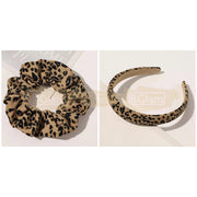 Animal Print Headband & Scrunchie Brown Hair Accessories