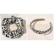 Animal Print Headband & Scrunchie White Hair Accessories