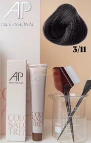 AP Professional Ammonia Free Permanent Hair Color Cream | Dark Brown Intense Ashy (3-11)| 100ml Hair color