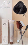 AP Professional Ammonia Free Permanent Hair Color Cream | Dark Brown Intense Ashy (3-11)| 100ml Hair color