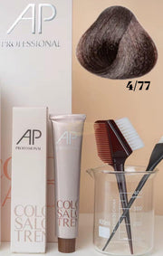 AP Professional Ammonia Free Permanent Hair Color Cream | Coffee Brown (4-77)| 100ml Hair color