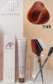 AP Professional Ammonia Free Permanent Hair Color Cream | Blonde Copper Gold (7-43)| 100ml Hair color