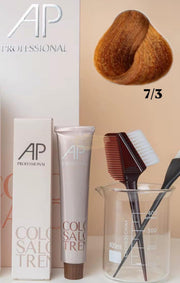AP Professional Ammonia Free Permanent Hair Color Cream | Blonde Gold (7-3)| 100ml Hair color