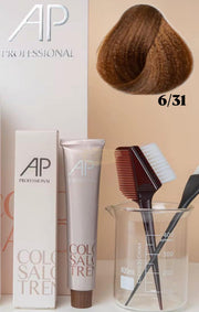 AP Professional Ammonia Free Permanent Hair Color Cream | Dark Blonde Golden Ash (6-31)| 100ml Hair color
