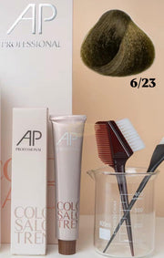 AP Professional Ammonia Free Permanent Hair Color Cream | Dark Blonde Matte Gold (6-23)| 100ml Hair color