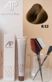AP Professional Ammonia Free Permanent Hair Color Cream | Light Blonde Ash Matte (8-12)| 100ml Hair color