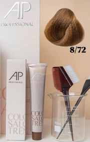 AP Professional Ammonia Free Permanent Hair Color Cream | Light Blonde Brown Matter (8-72)| 100ml Hair color