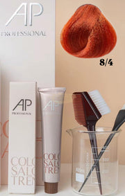 AP Professional Ammonia Free Permanent Hair Color Cream | Light Blonde Copper (8-4)| 100ml Hair color