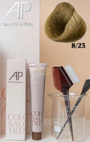 AP Professional Ammonia Free Permanent Hair Color Cream | Light Blonde Matte Gold (8-23)| 100ml Hair color