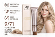 AP Professional Ammonia Free Permanent Hair Color Cream | Very Light Blonde Brown Ash (9-71)| 100ml Hair color