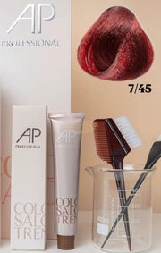 AP Professional Ammonia Free Permanent Hair Color Cream | Warm Burgundy Red (7-45)| 100ml Hair color