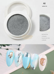Aurora Holographic Nail Powder Available in Gold & Silver Silver Nail Art