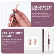 Leopard Print Double-Sided Nail Art Liner Brush (price per piece)